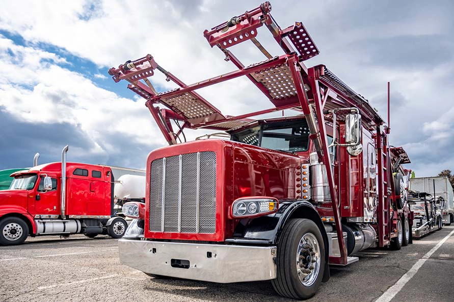 Car carrier transporting vehicles for Ohio auto transport